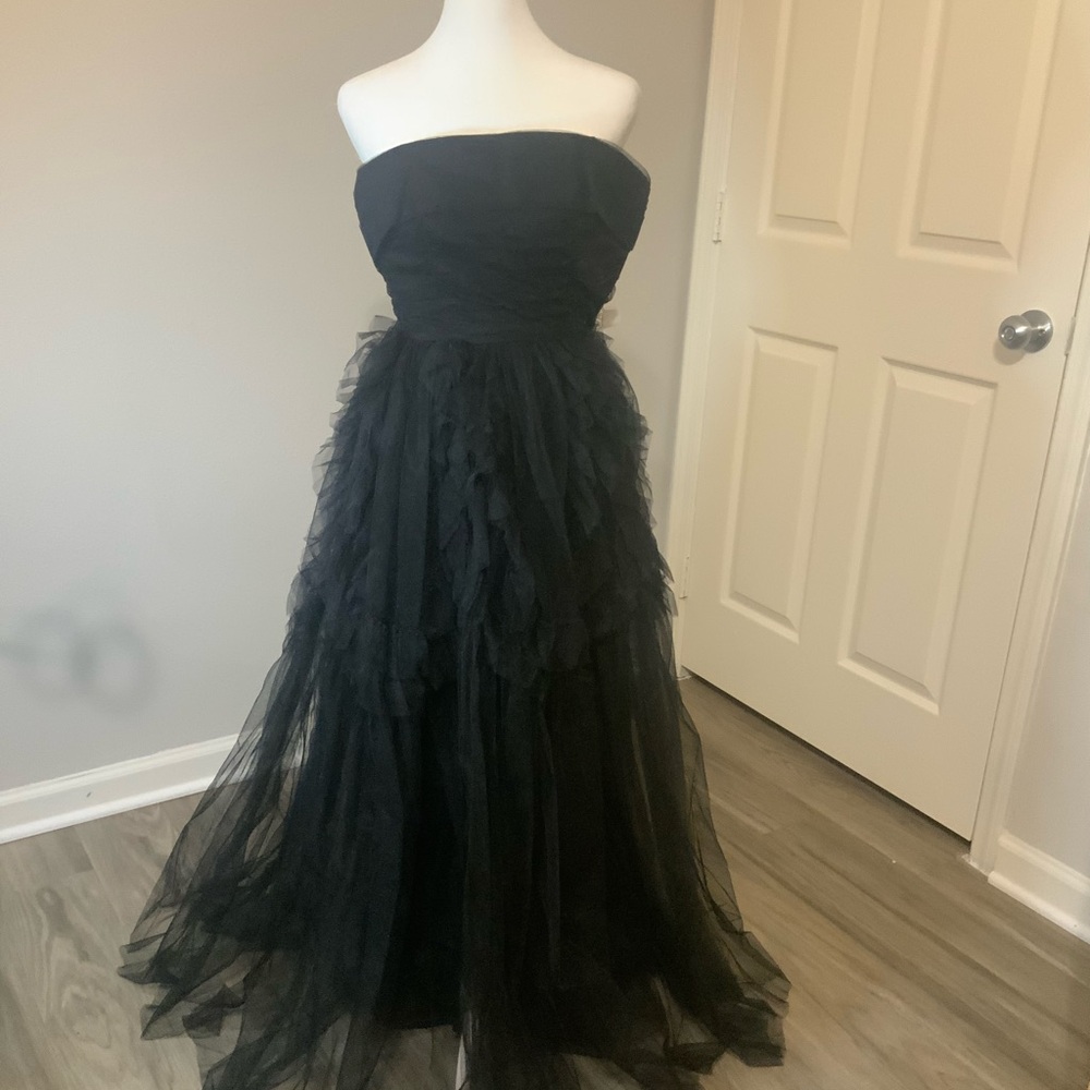 BCBGMaxAzria Black Strapless Gown